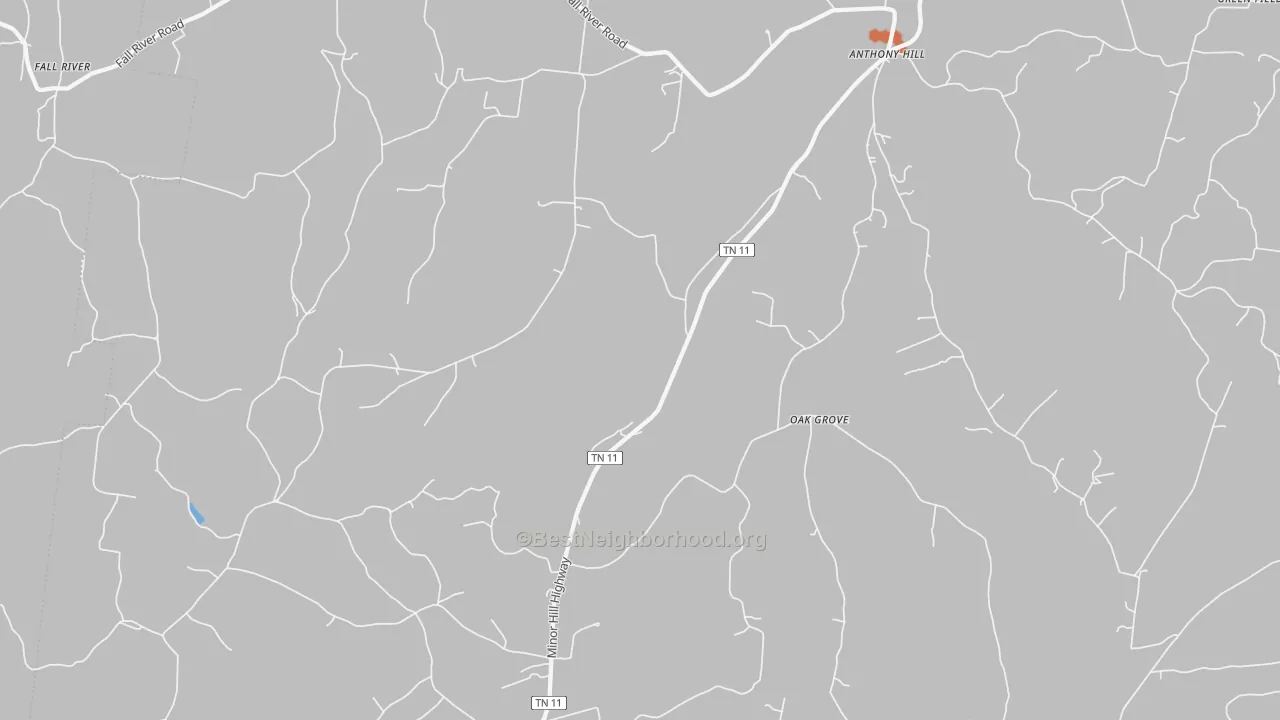 Bike Grade map of 38460, TN
