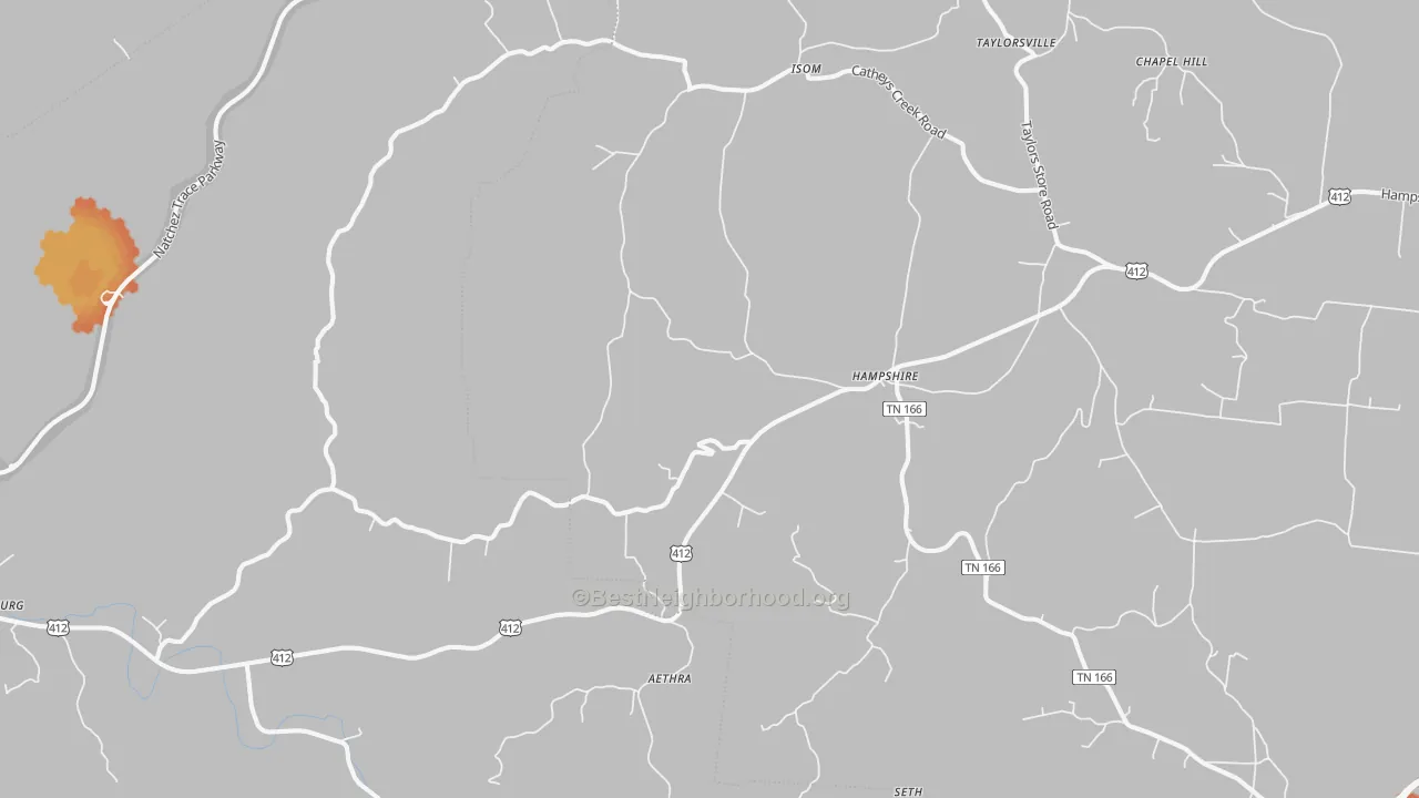 Bike Grade map of 38461, TN