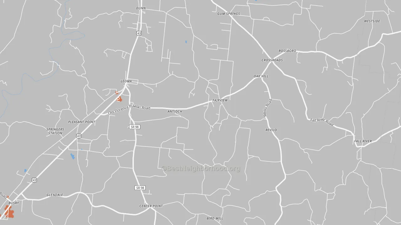 Bike Grade map of 38468, TN
