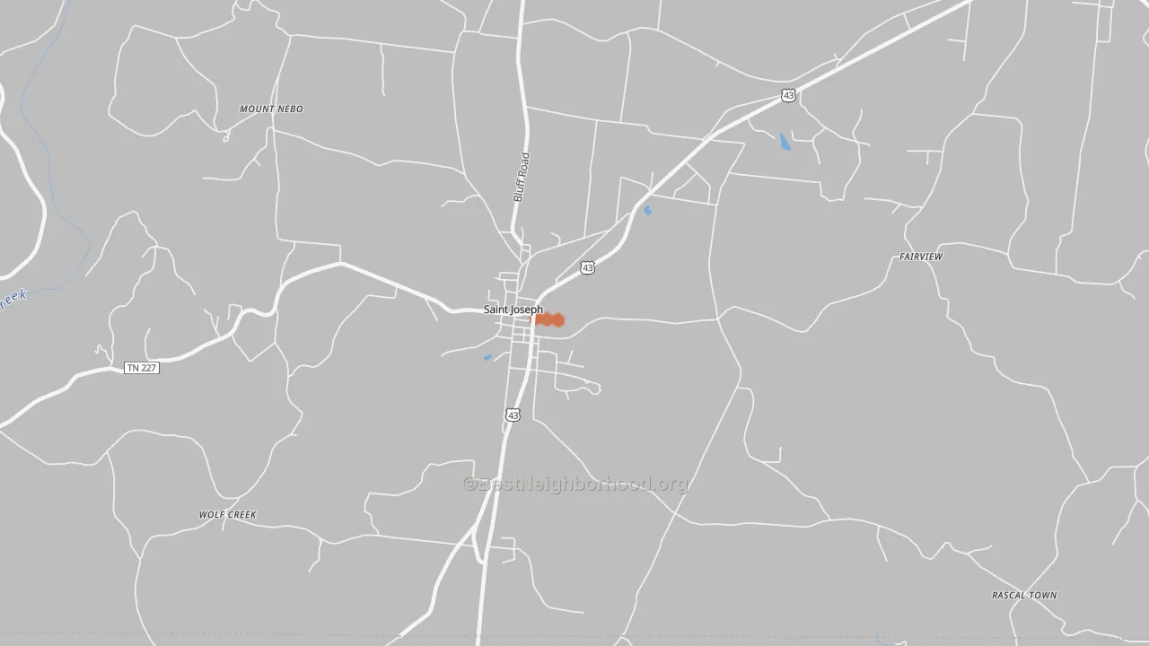 Bike Grade map of 38481, TN