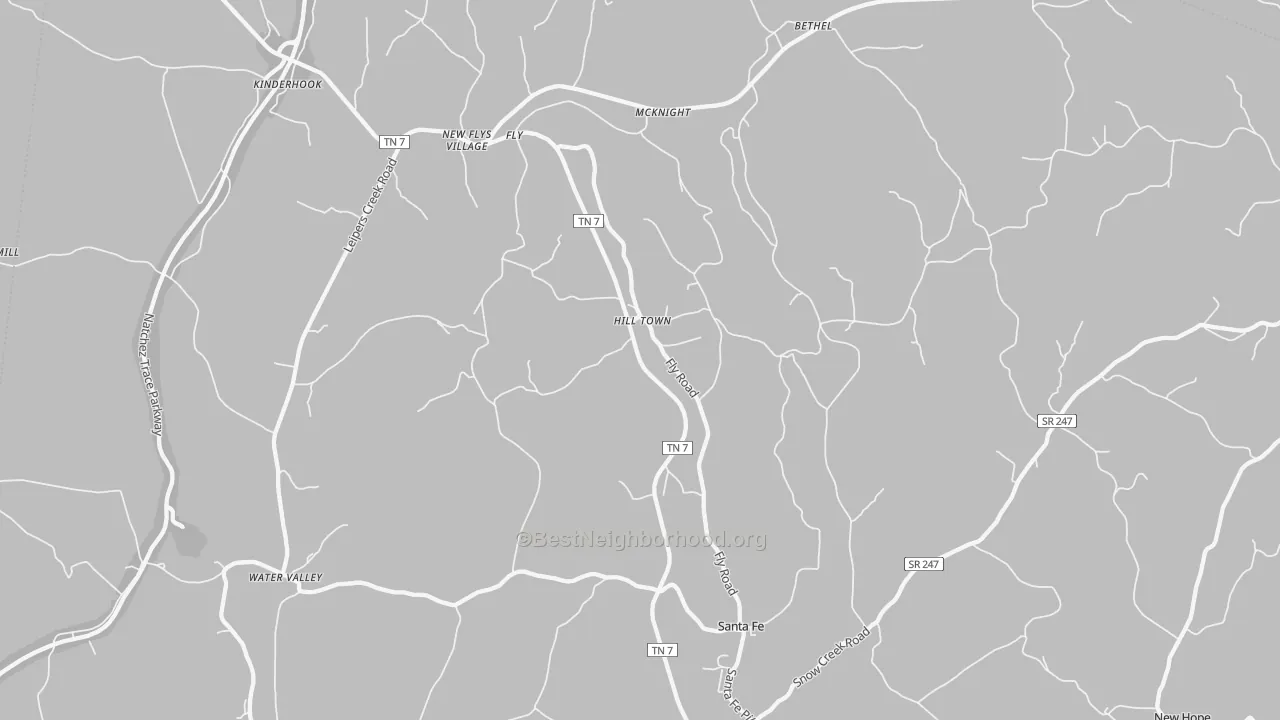 Bike Grade map of 38482, TN