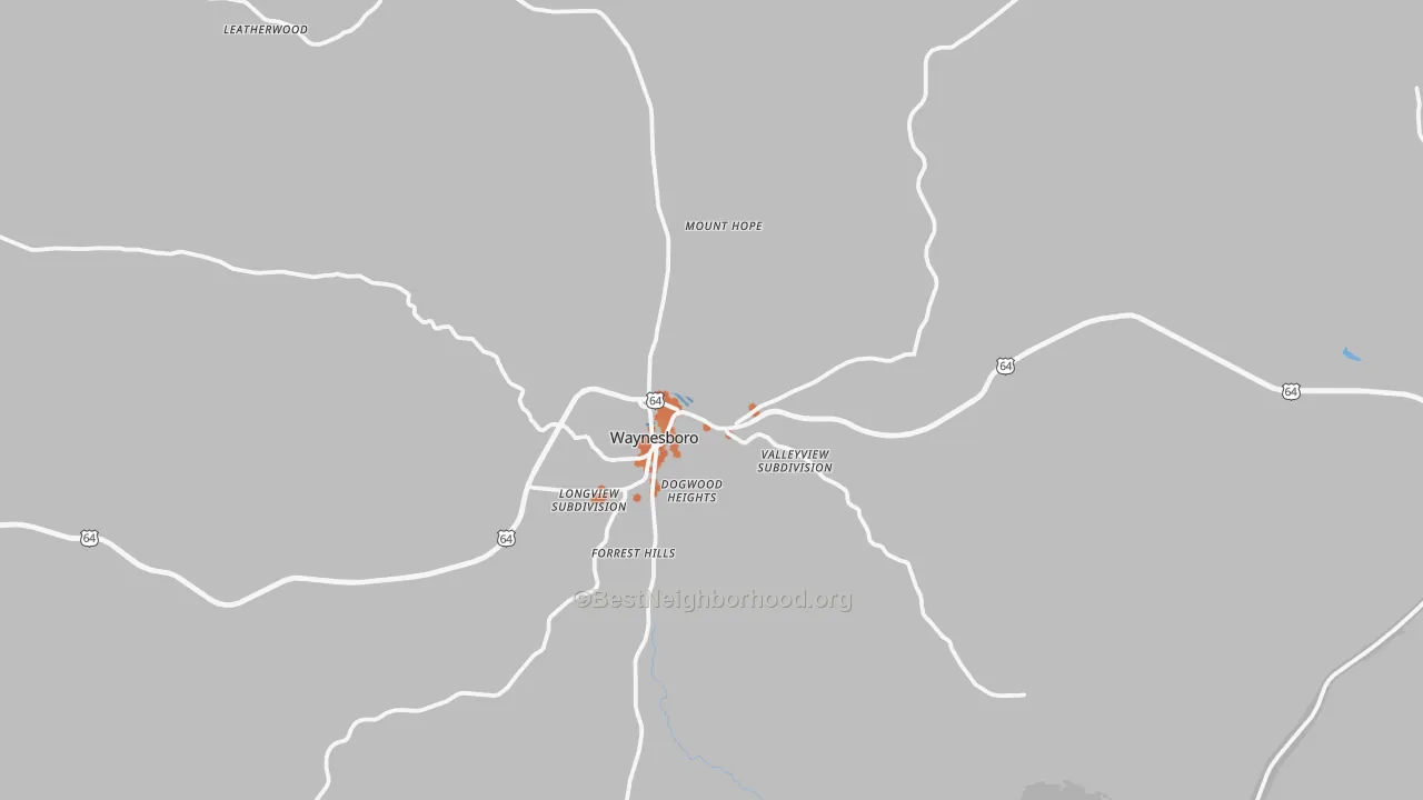 Bike Grade map of 38485, TN