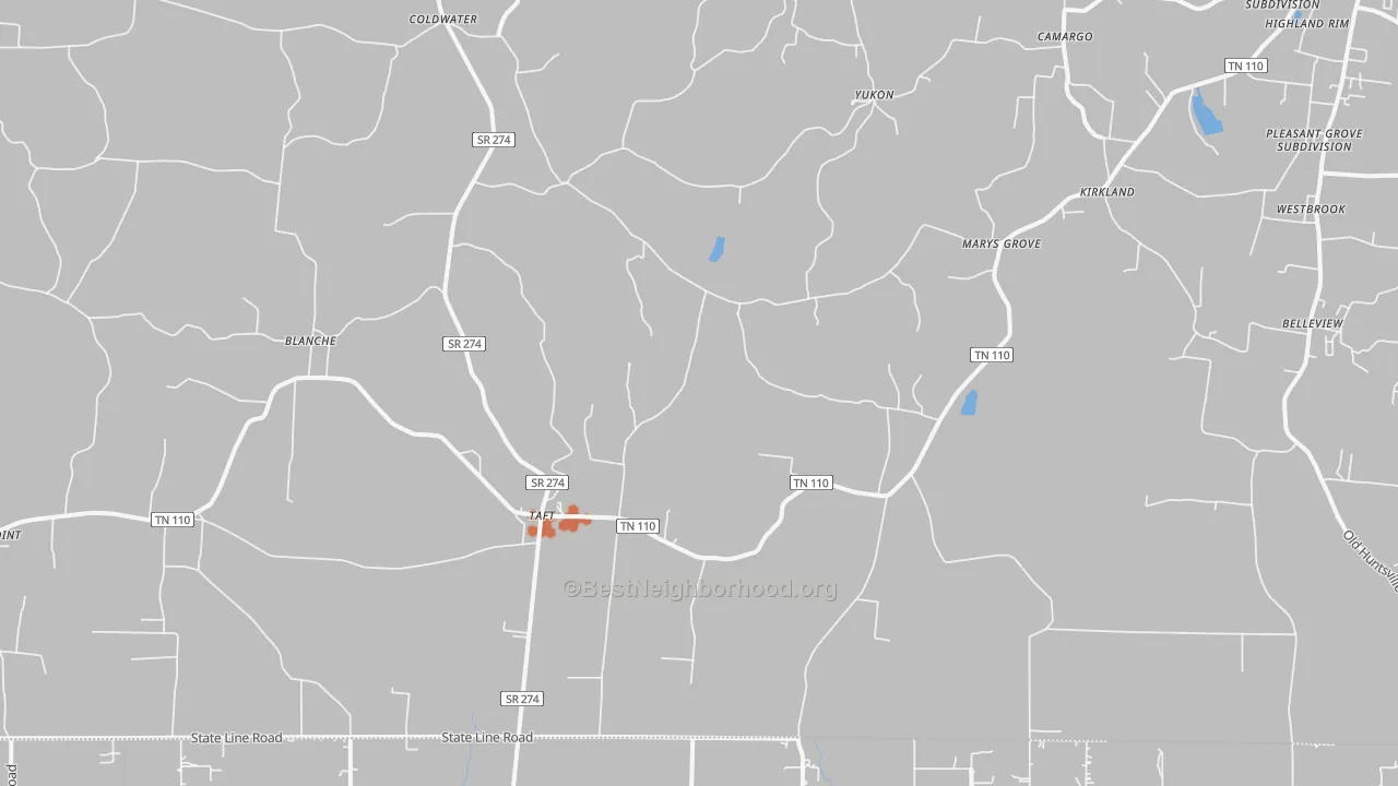 Bike Grade map of 38488, TN