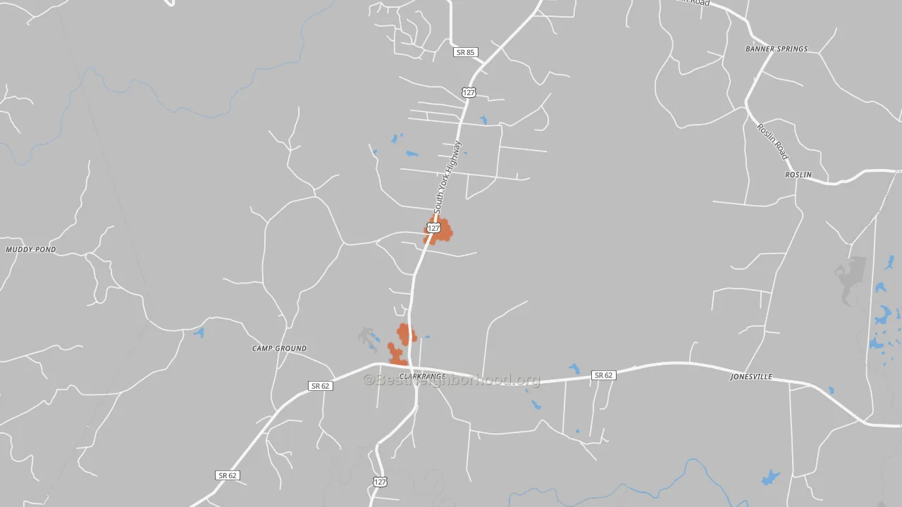 Bike Grade map of 38553, TN