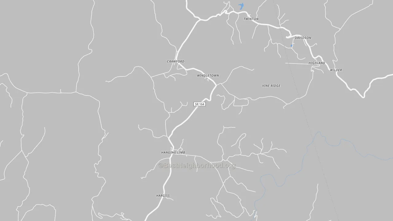 Bike Grade map of 38554, TN