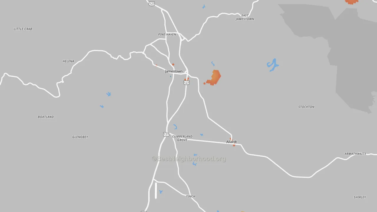 Bike Grade map of 38556, TN