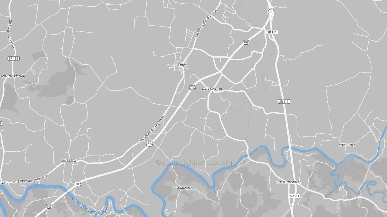 Bike Grade map of 38559, TN