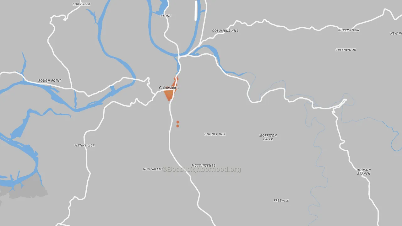 Bike Grade map of 38562, TN