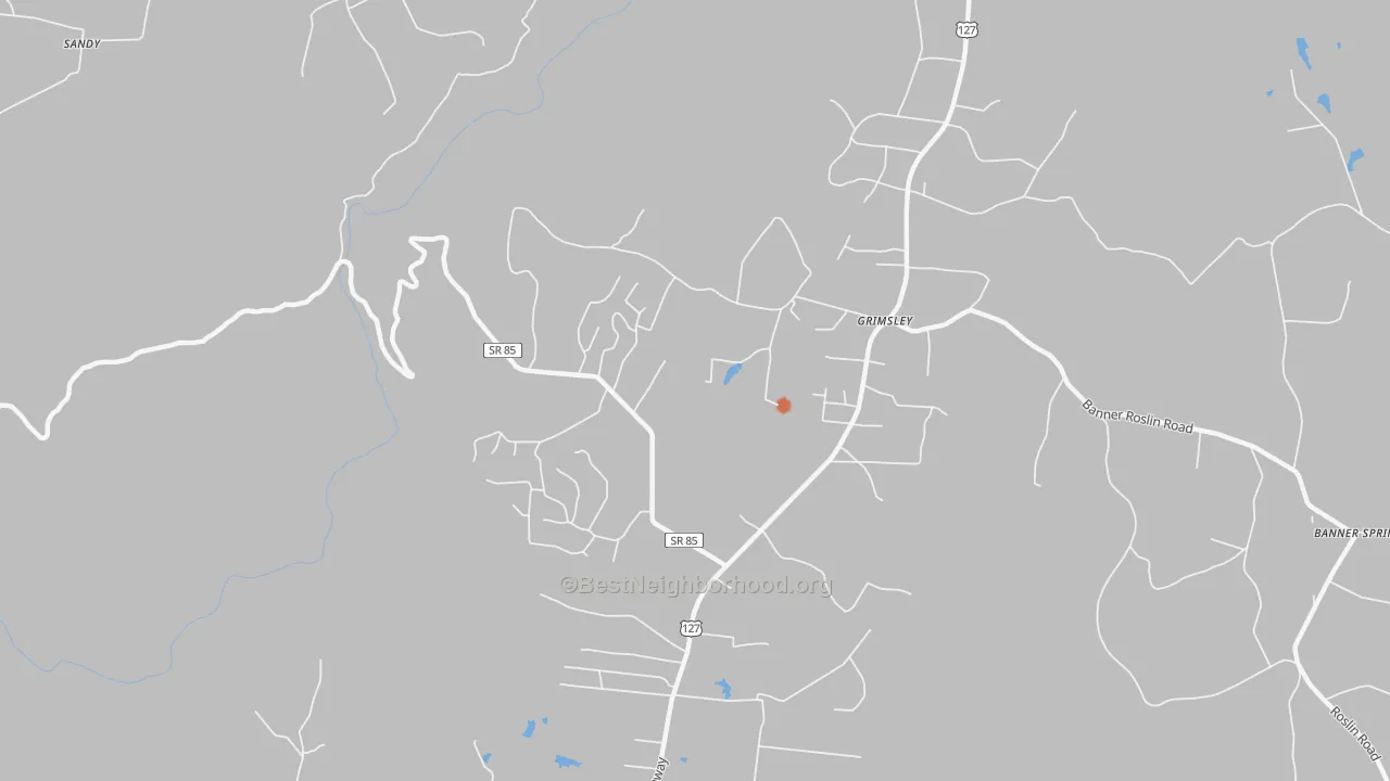Bike Grade map of 38565, TN