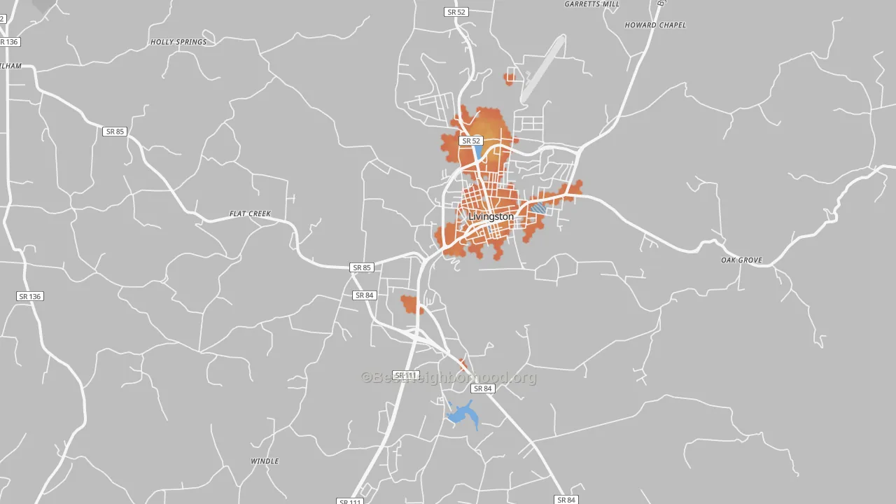 Bike Grade map of 38570, TN