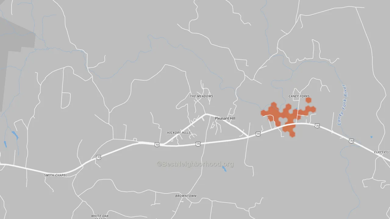 Bike Grade map of 38578, TN