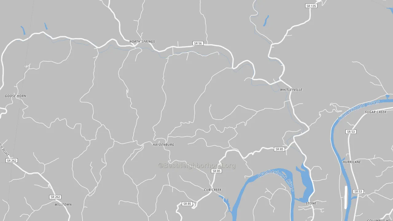 Bike Grade map of 38588, TN