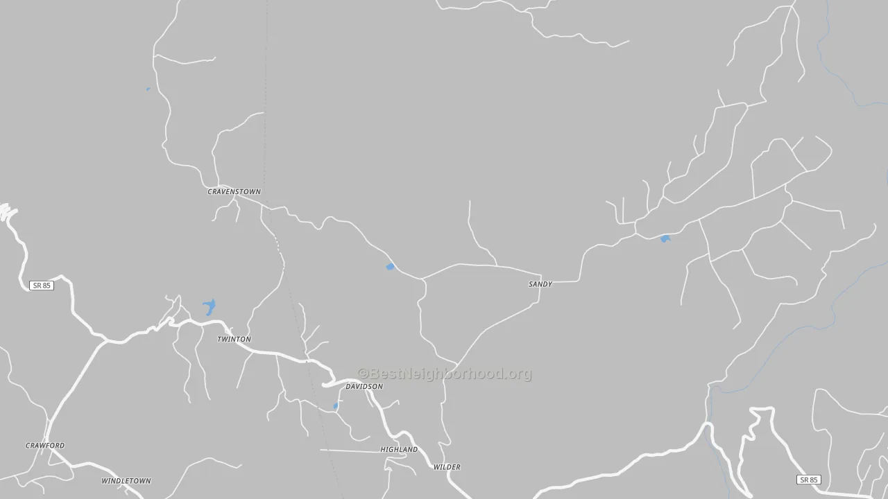 Bike Grade map of 38589, TN