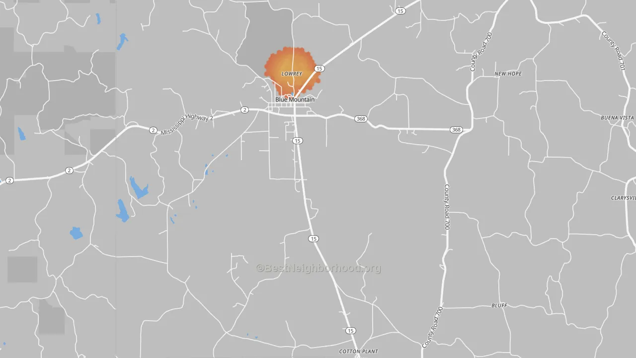 Bike Grade map of 38610, MS