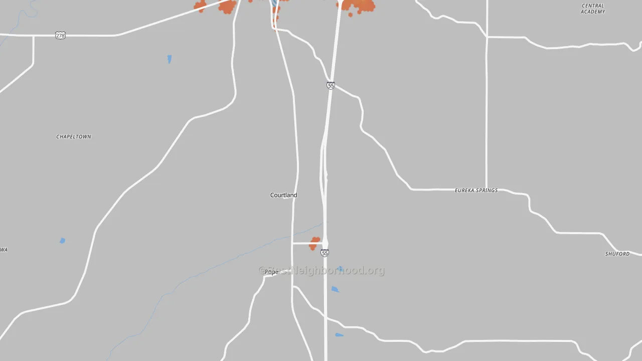 Bike Grade map of 38620, MS