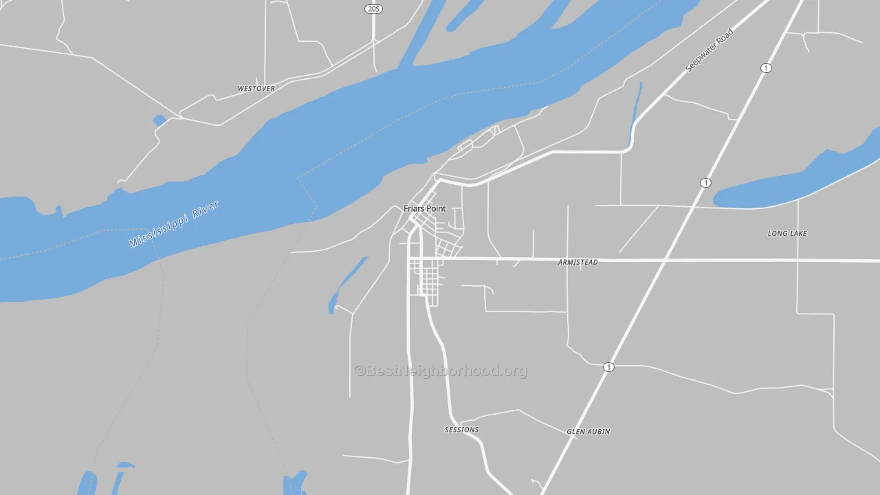 Bike Grade map of 38631, MS