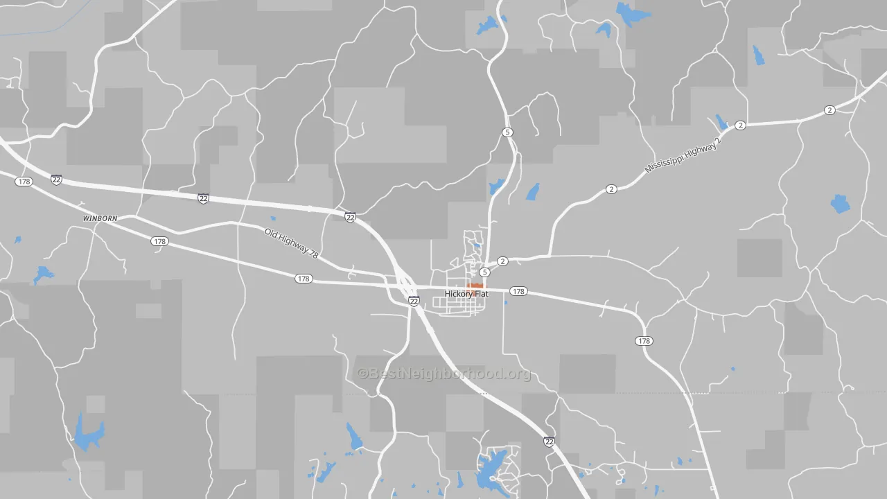 Bike Grade map of 38633, MS
