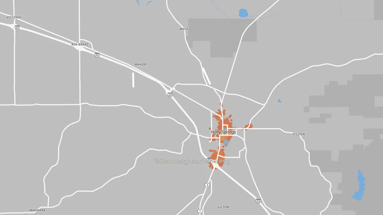 Bike Grade map of 38635, MS