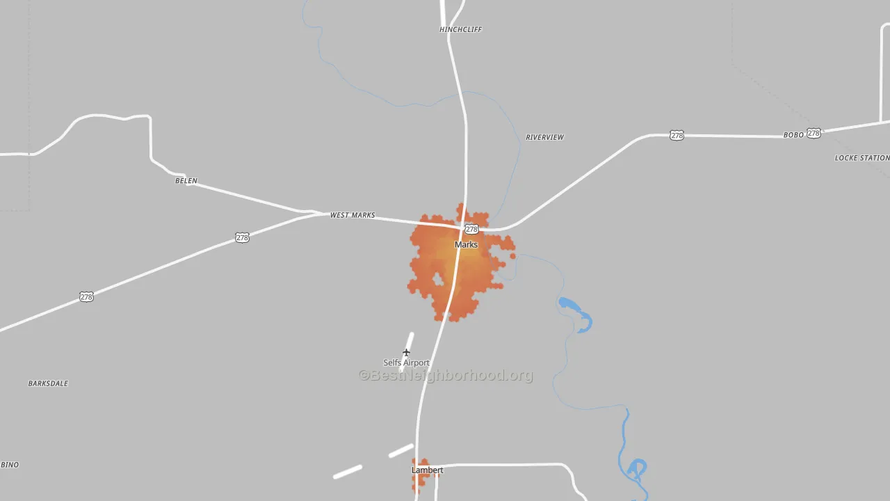Bike Grade map of 38646, MS