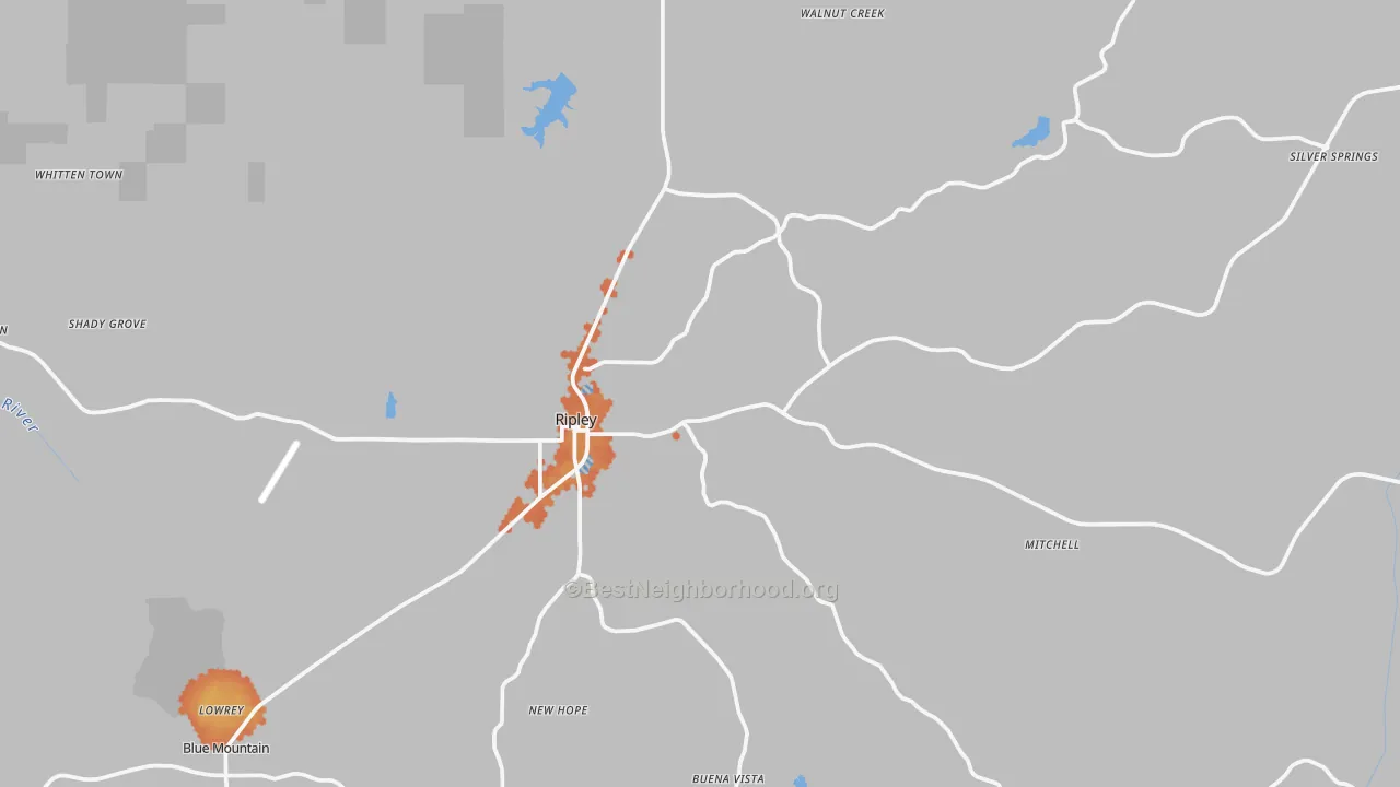 Bike Grade map of 38663, MS