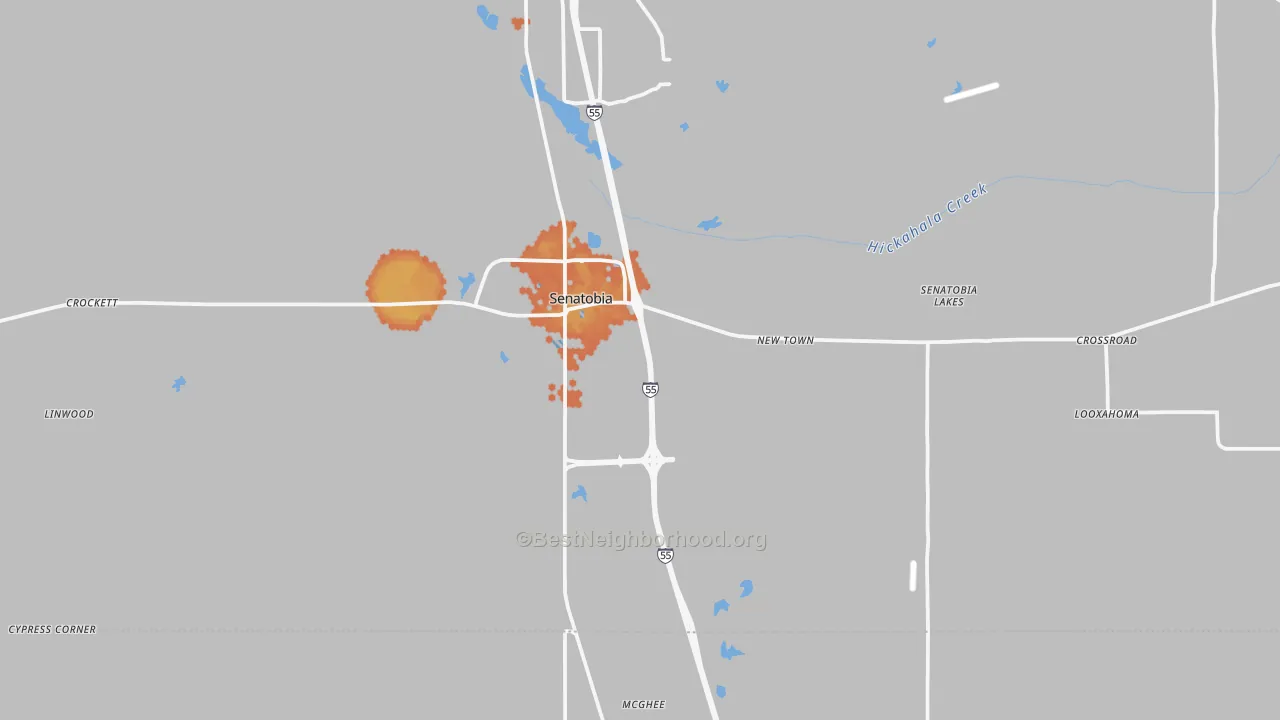 Bike Grade map of 38668, MS