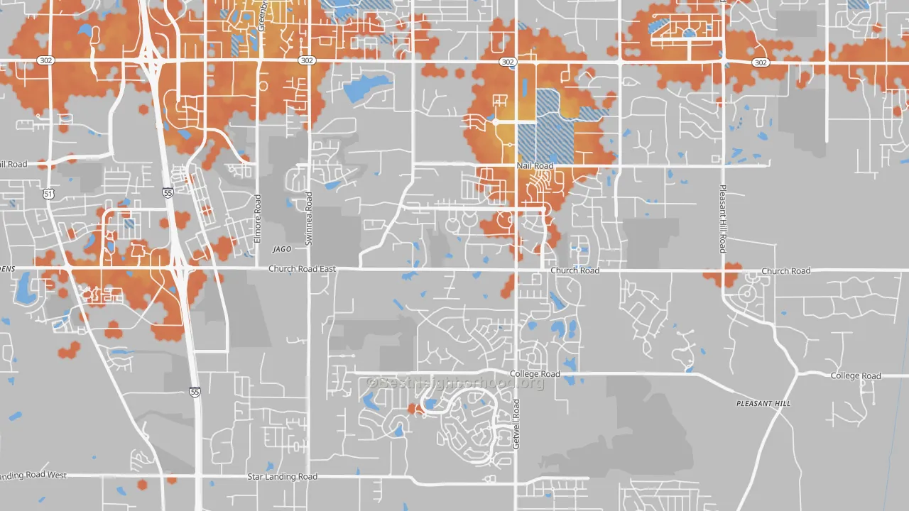 Bike Grade map of 38672, MS