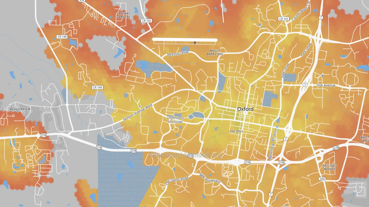 Bike Grade map of 38677, MS