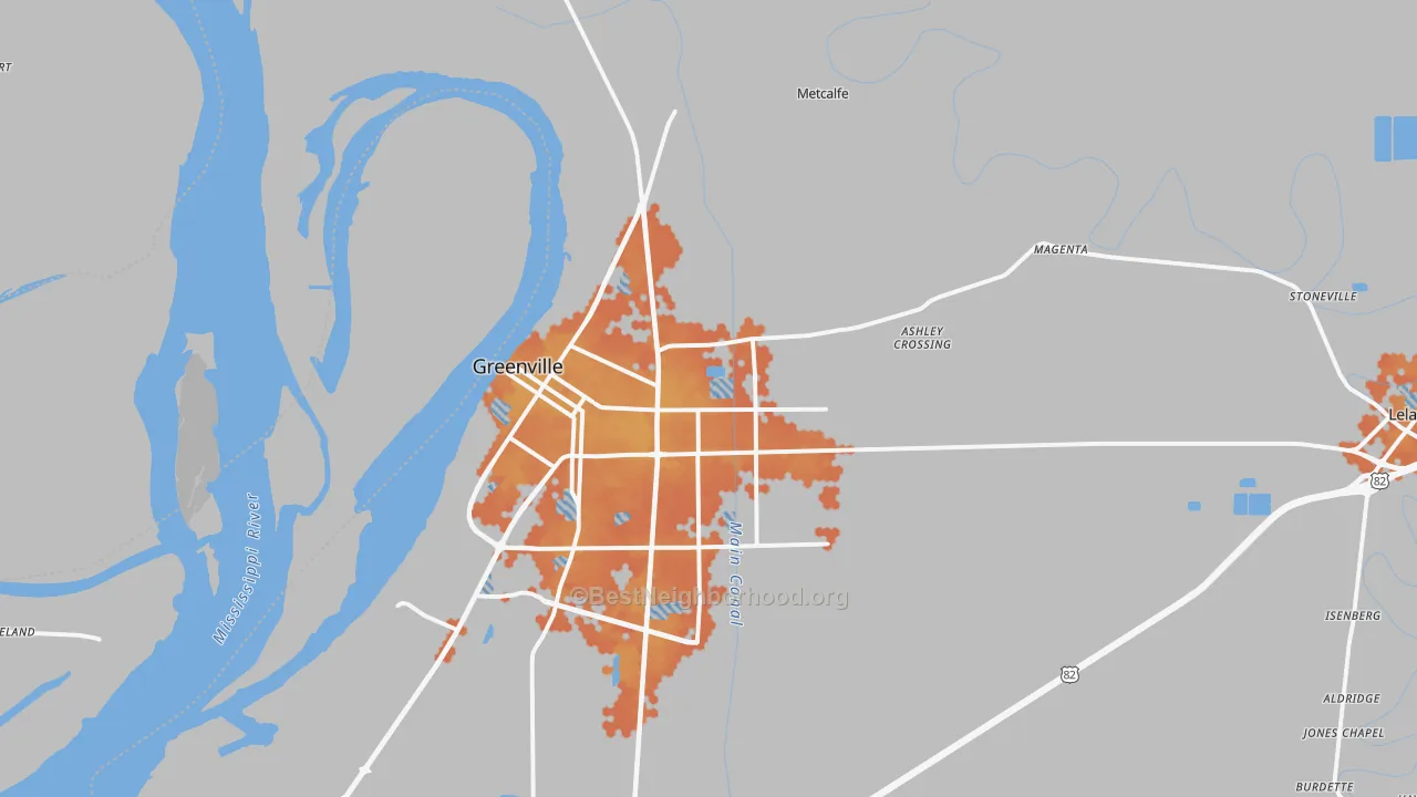 Bike Grade map of 38703, MS