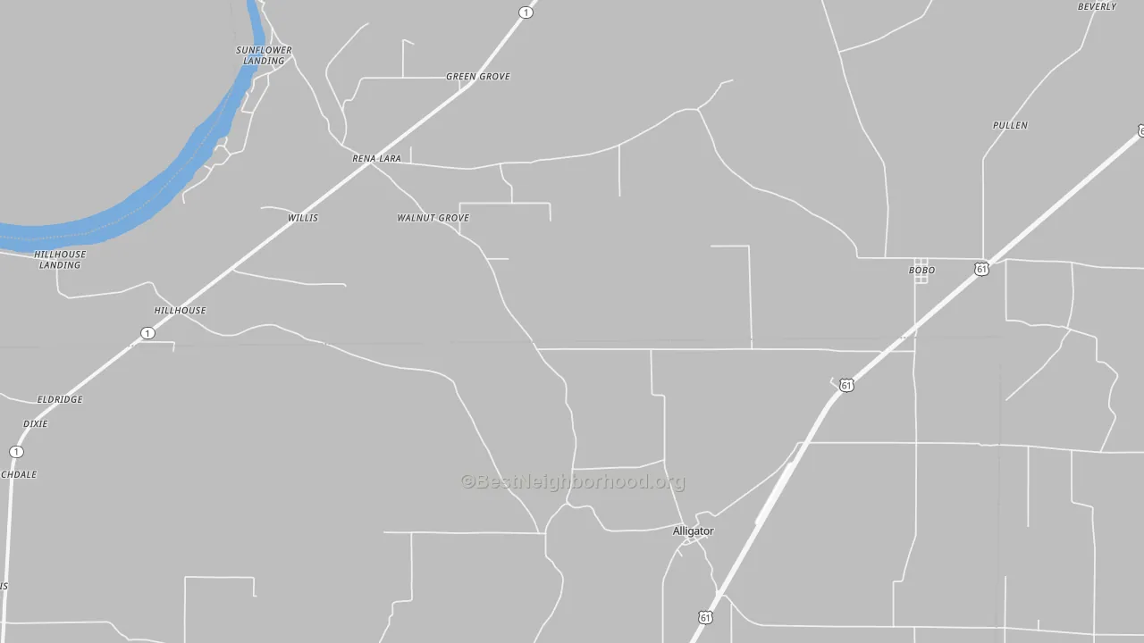 Bike Grade map of 38720, MS