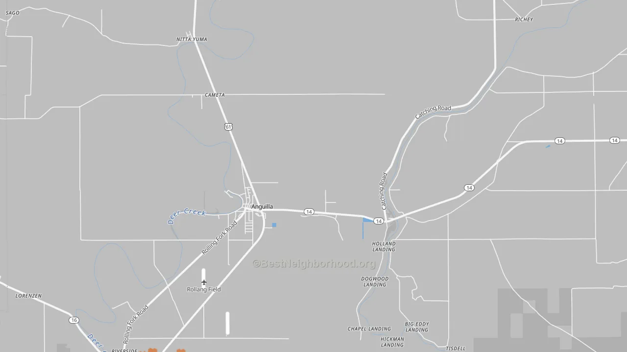 Bike Grade map of 38721, MS