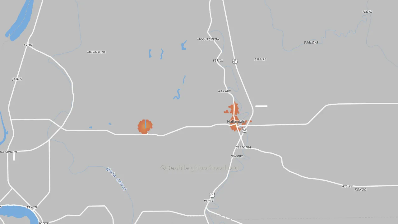 Bike Grade map of 38748, MS