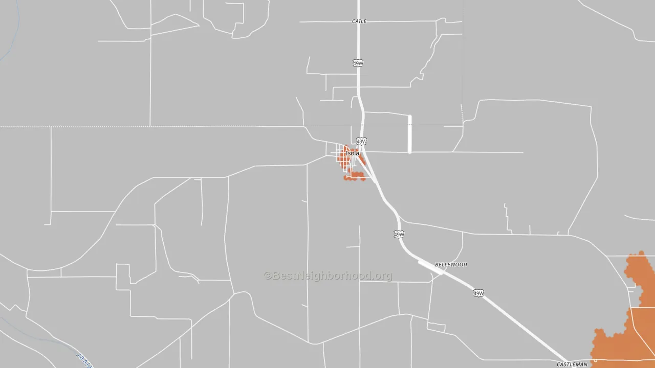 Bike Grade map of 38754, MS