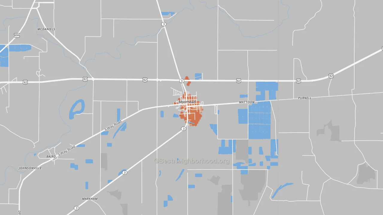 Bike Grade map of 38761, MS