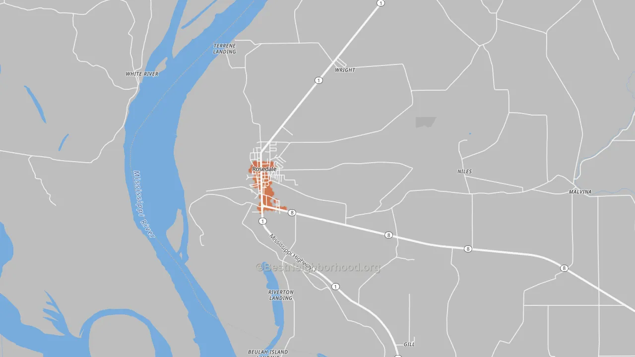 Bike Grade map of 38769, MS