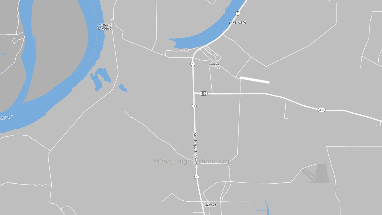 Bike Grade map of 38772, MS