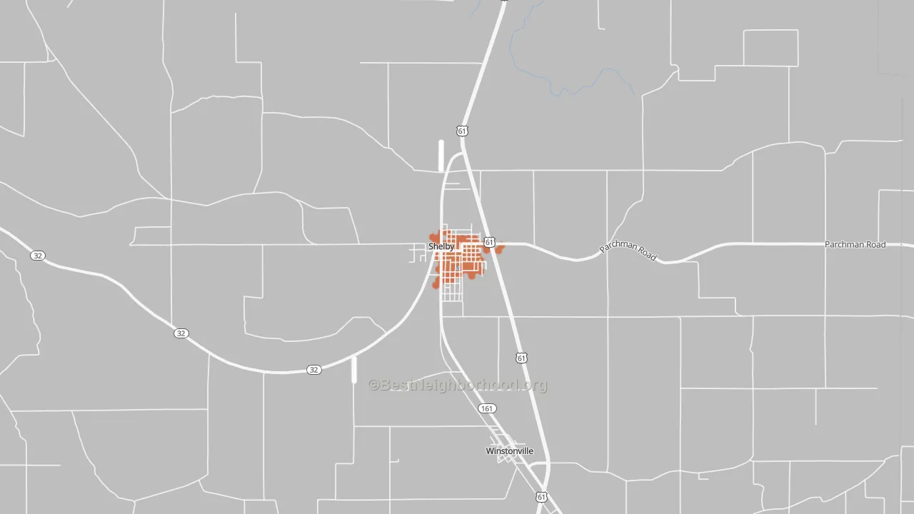 Bike Grade map of 38774, MS