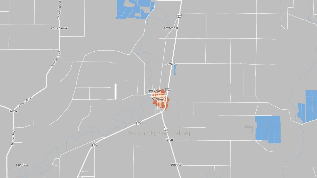 Bike Grade map of 38778, MS