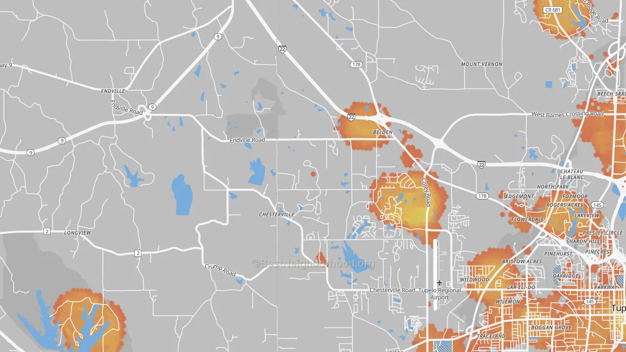 Bike Grade map of 38826, MS