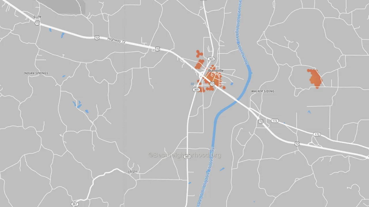 Bike Grade map of 38833, MS