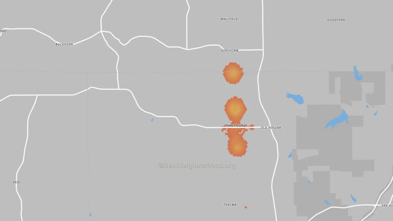 Bike Grade map of 38850, MS
