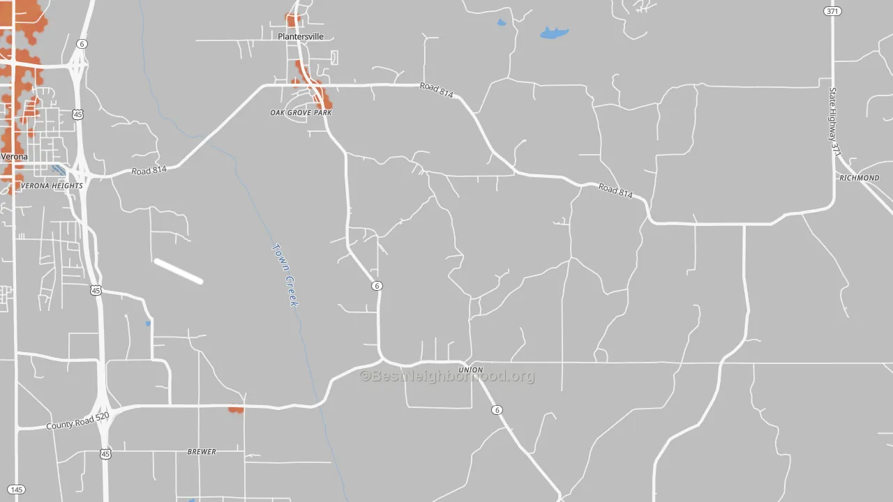 Bike Grade map of 38862, MS