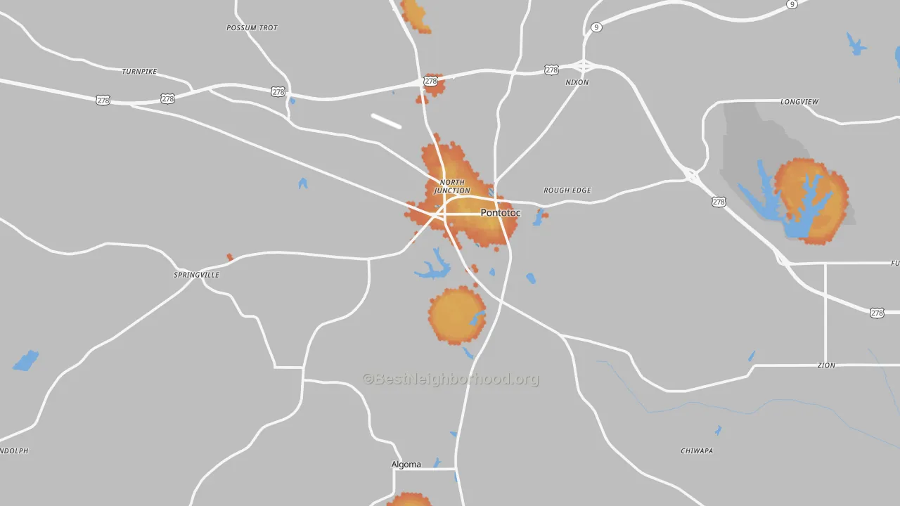 Bike Grade map of 38863, MS