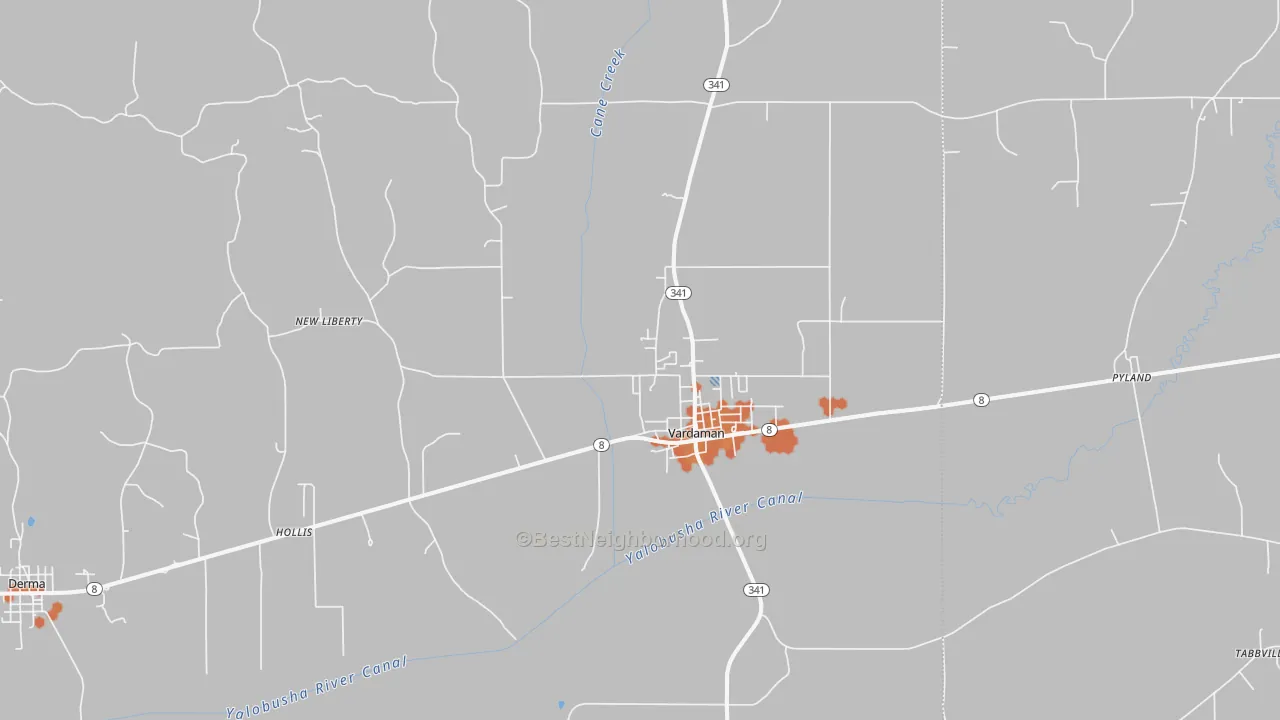 Bike Grade map of 38878, MS