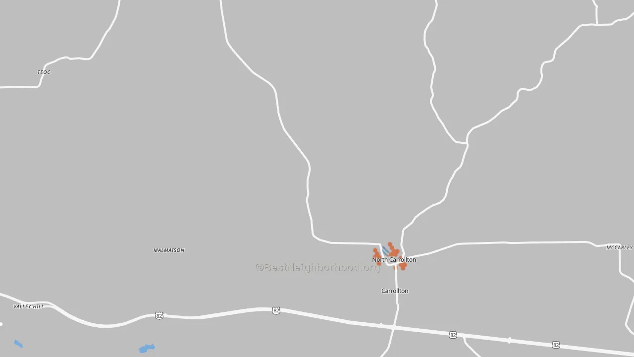 Bike Grade map of 38917, MS