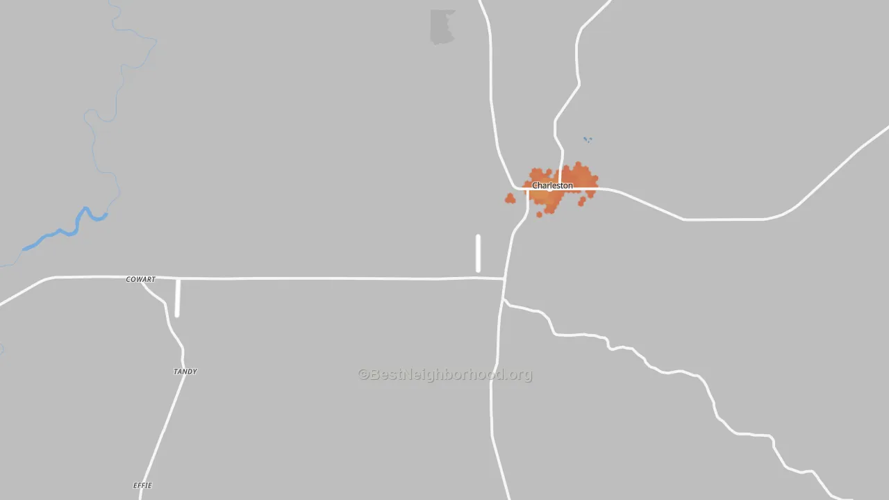 Bike Grade map of 38921, MS