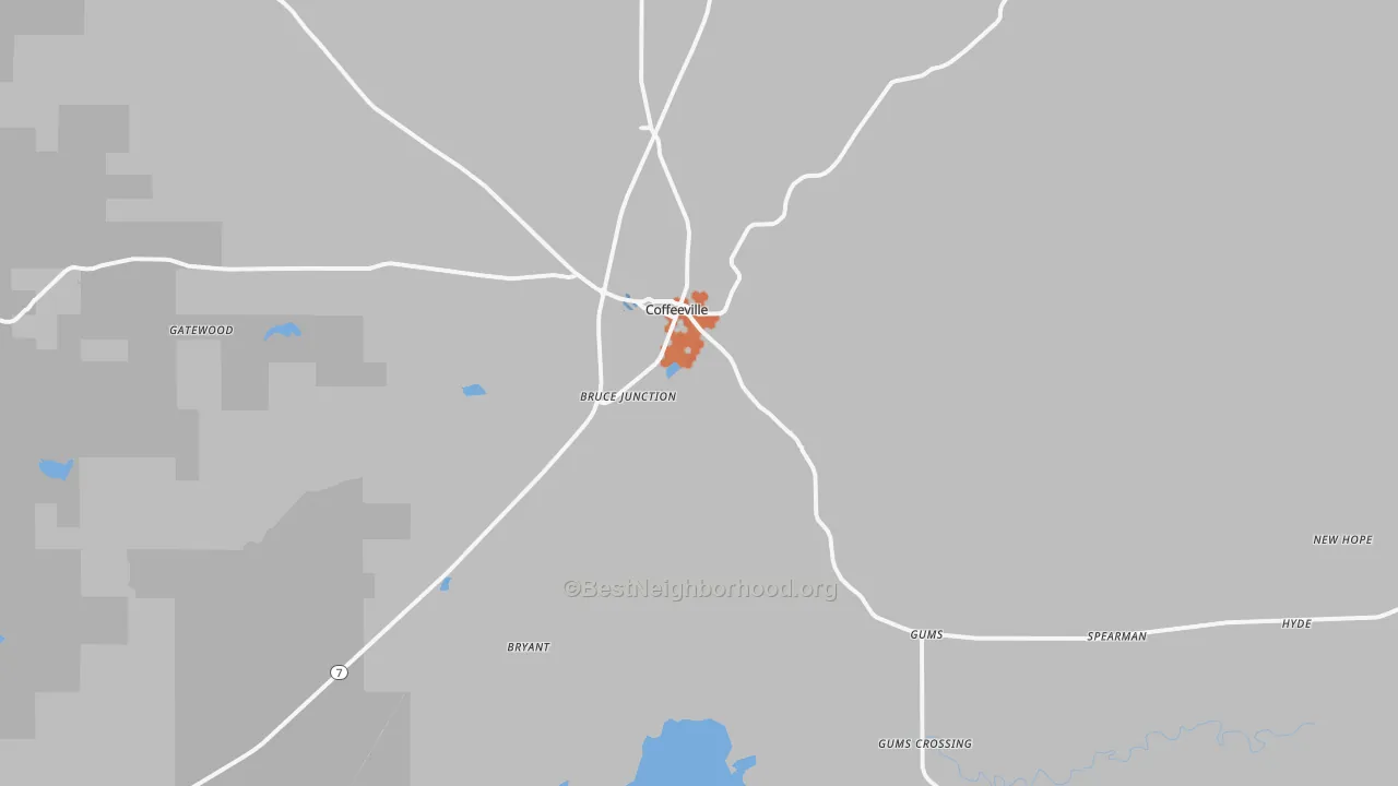 Bike Grade map of 38922, MS