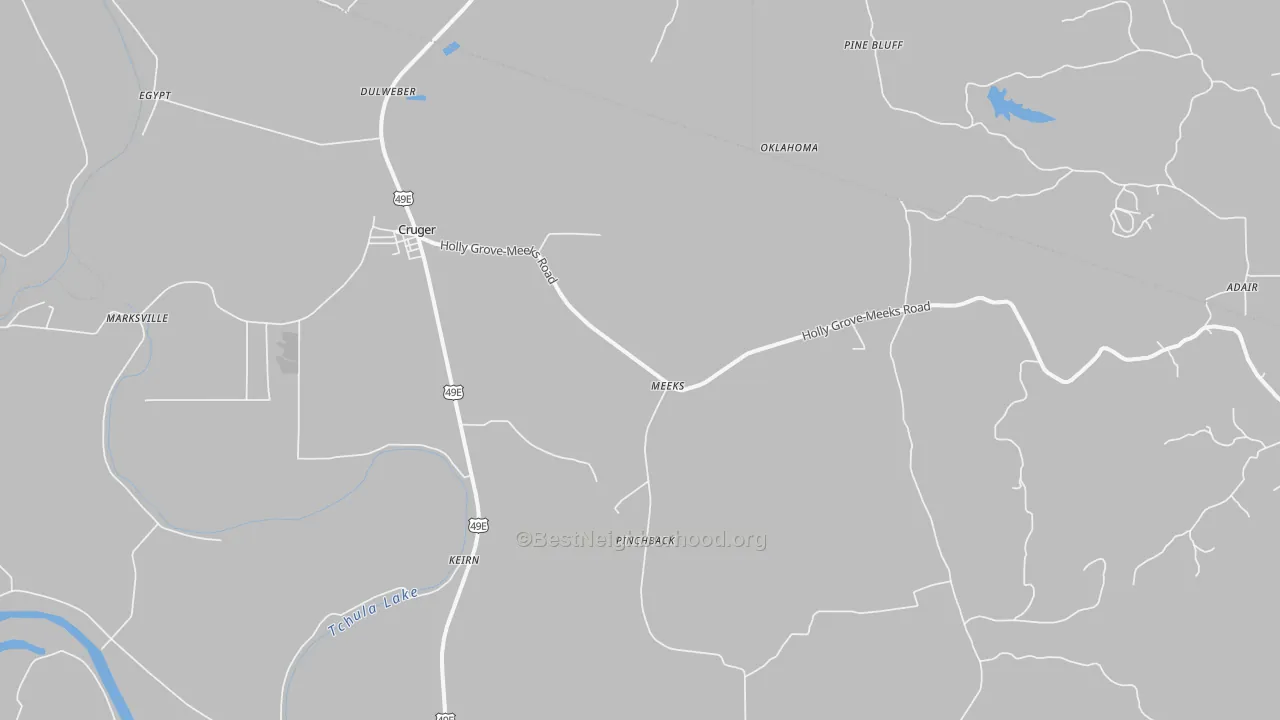 Bike Grade map of 38924, MS