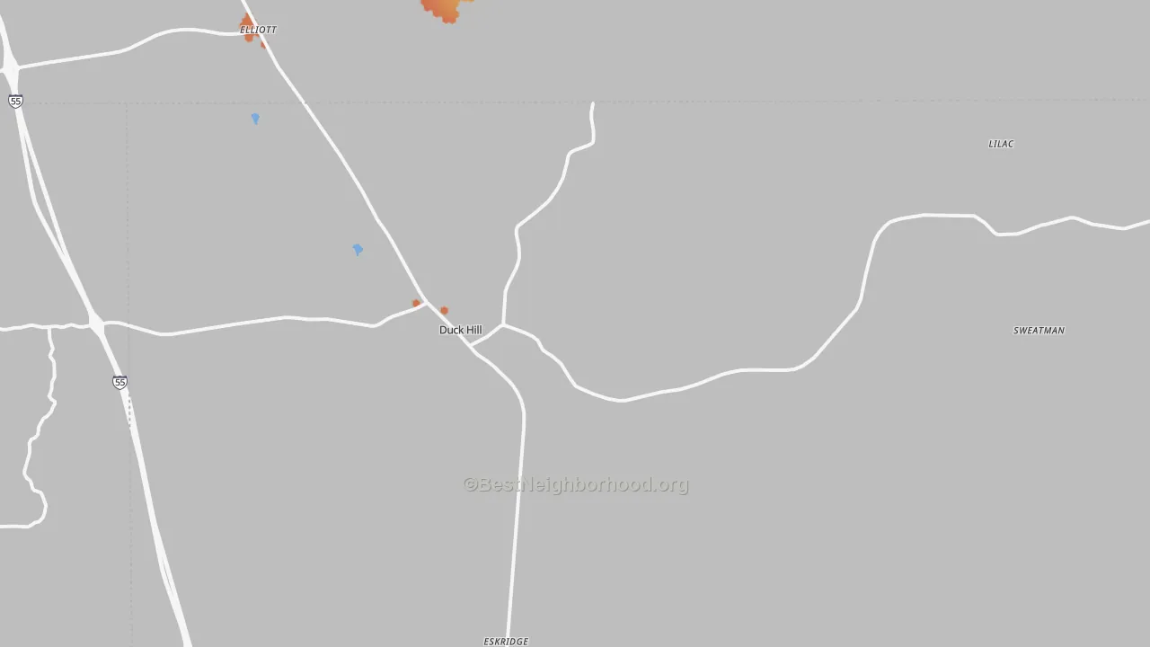 Bike Grade map of 38925, MS