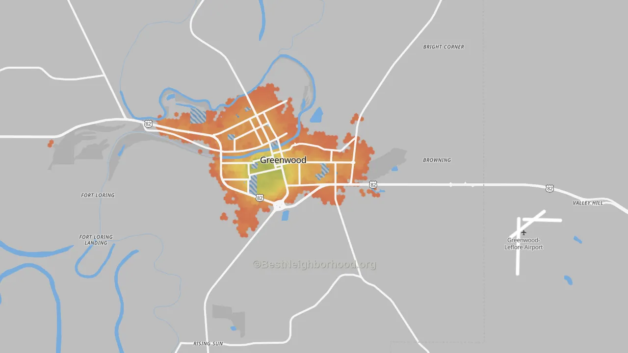 Bike Grade map of 38930, MS