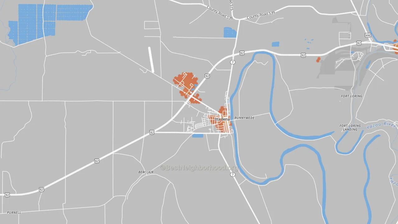Bike Grade map of 38941, MS